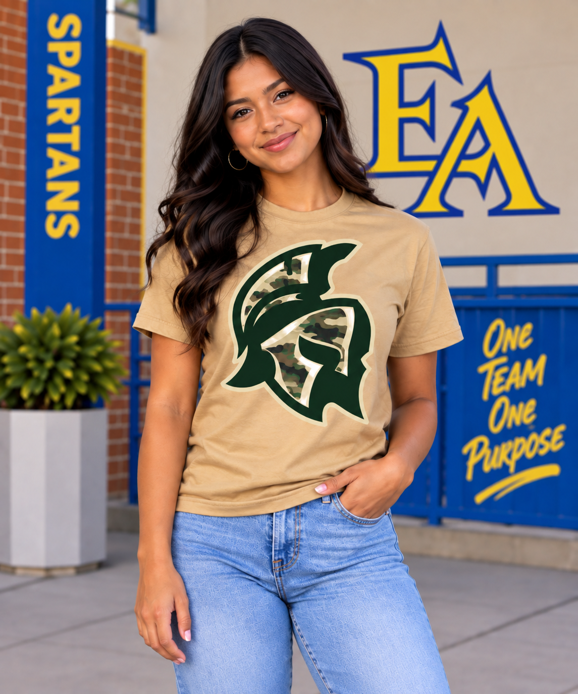 East Ascension Helmet Logo Camo T shirt