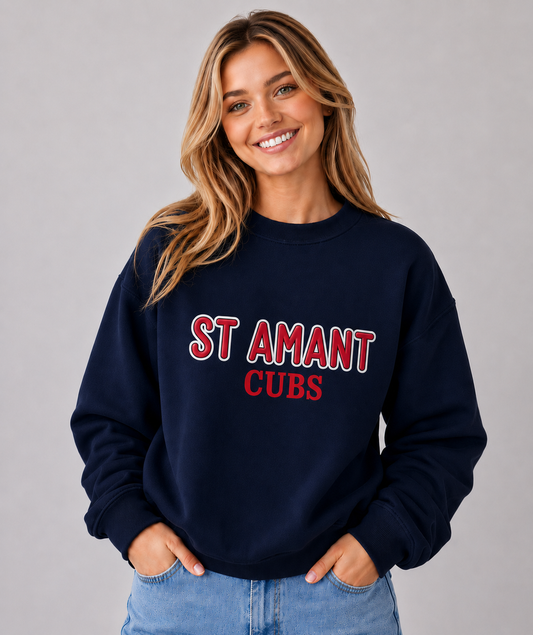 St Amant Primary 3D Puff Embroidered Crewneck