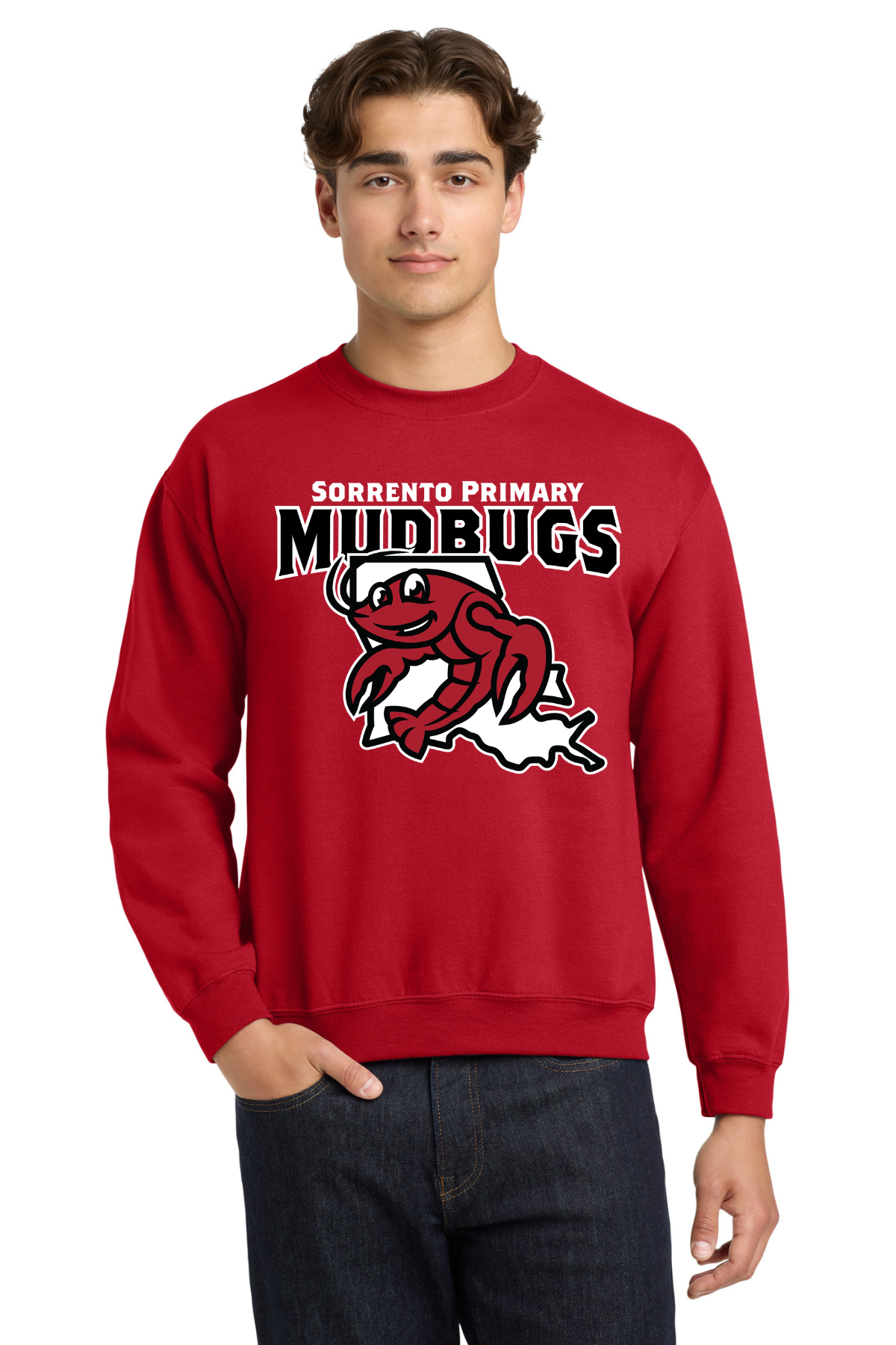Sorrento Primary Red Crewneck Sweatshirt