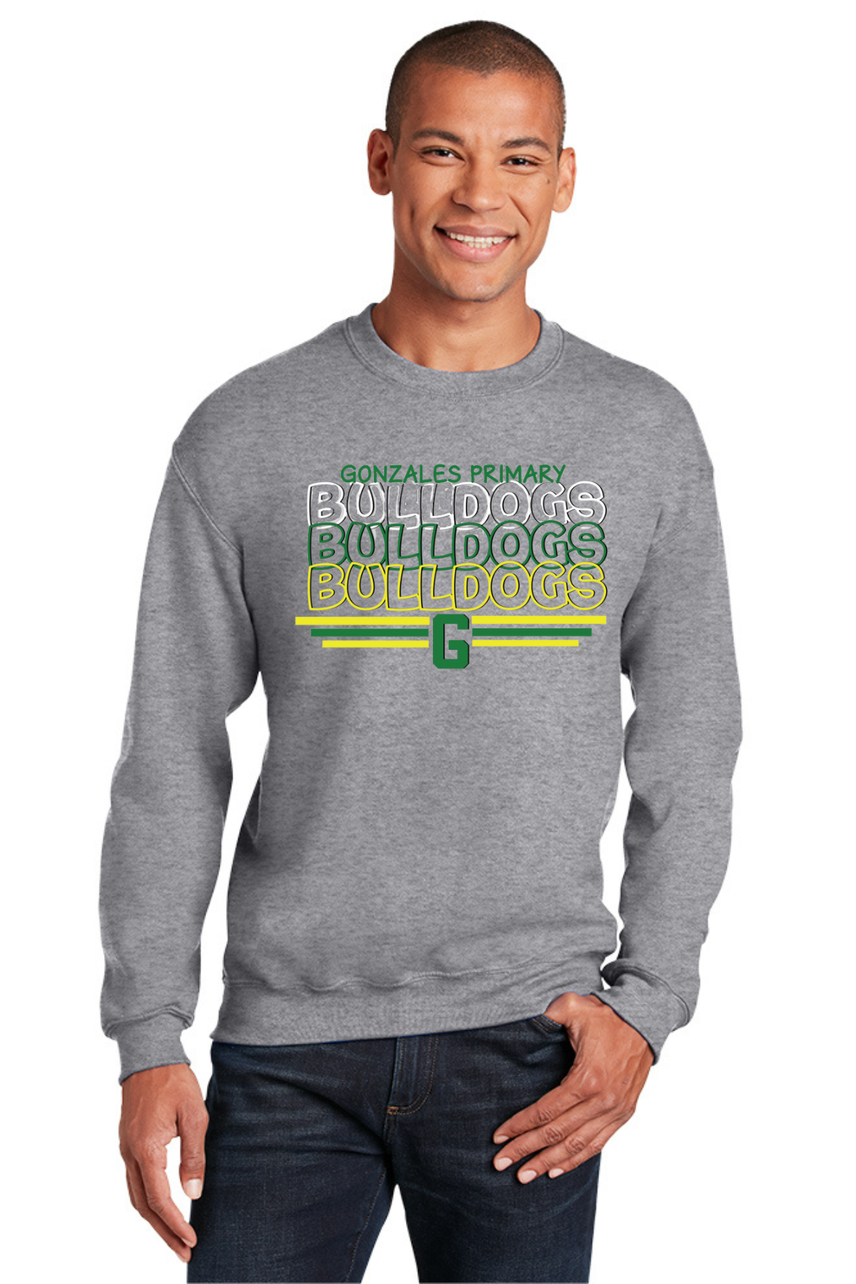 Gonzales Primary Sport Grey Crewneck Sweatshirt