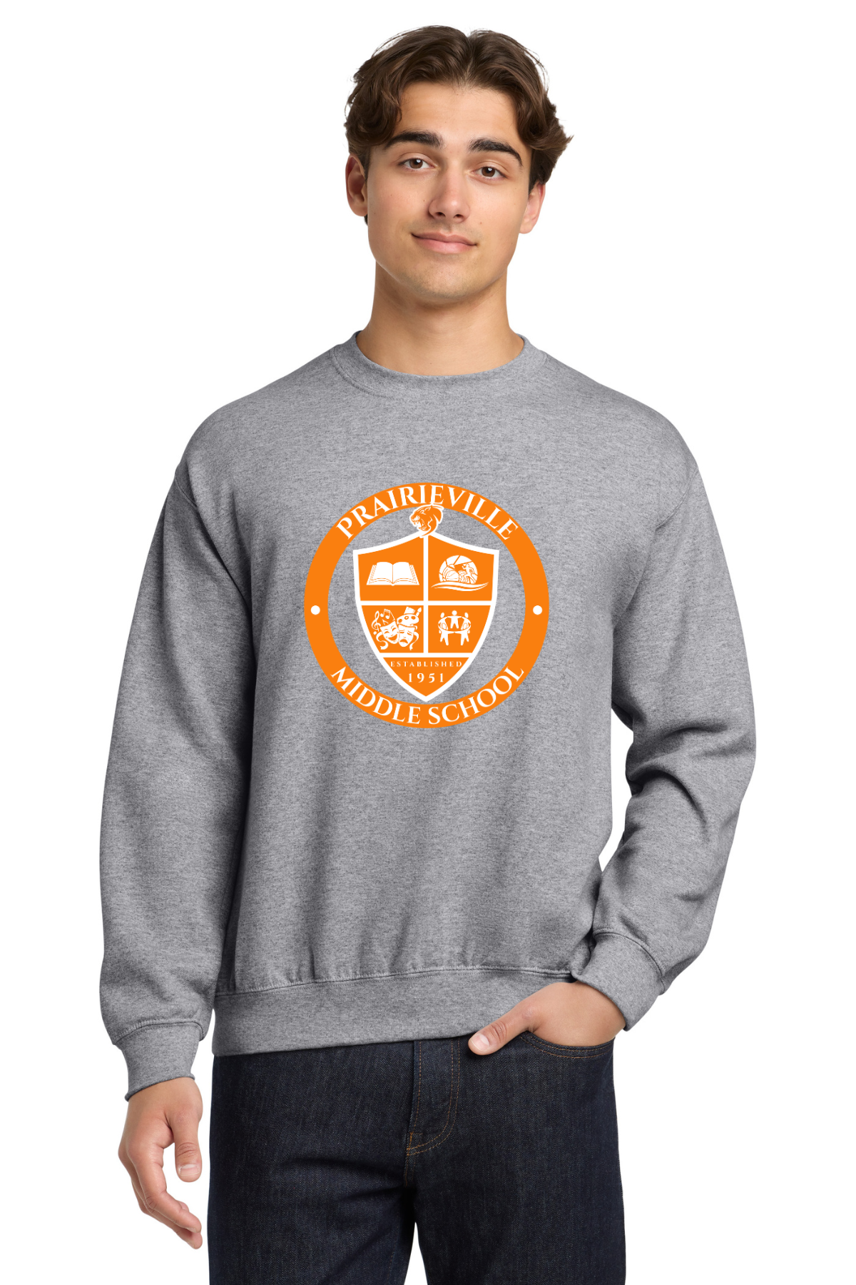 Prairieville Middle Crewneck Sweatshirt - Sport Grey