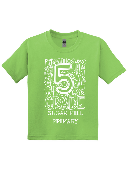 Sugar Mill Primary 5th Grade Class Shirts - Lime Green