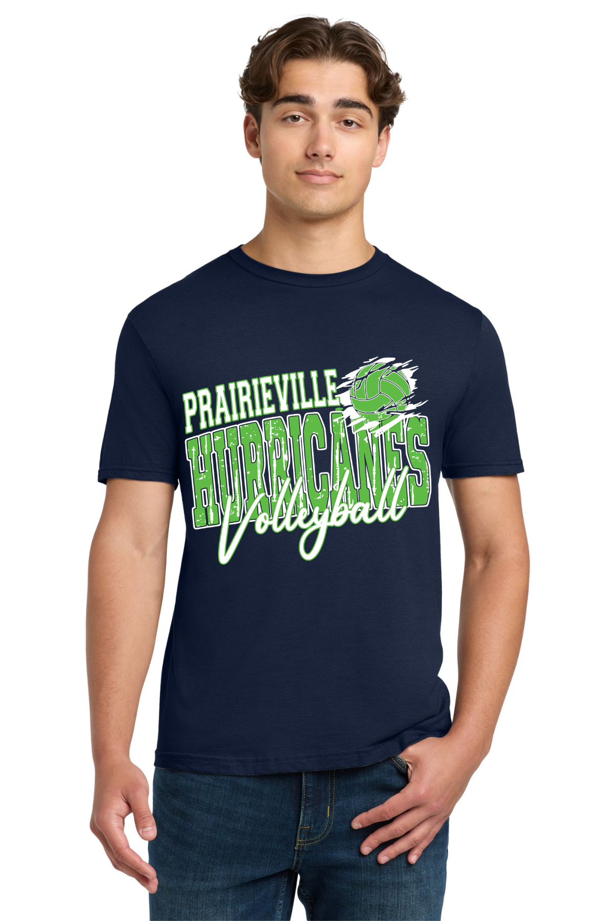 Prairieville High School Volleyball Softstyle Tee -Distressed Design