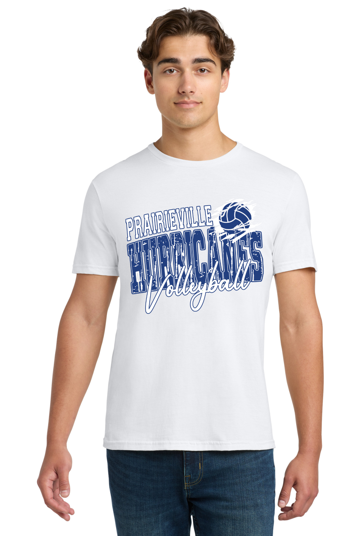 Prairieville High School Volleyball Softstyle Tee -Distressed Design